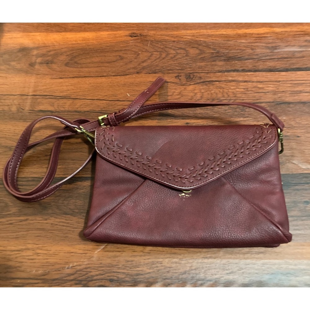 Anthropologie Leather Small Handbag Should Strap Red Western Boho Chic Cowgirl